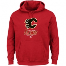 NHL Men's Calgary Flames Majestic Critical Victory VIII Fleece Hoodie - Red