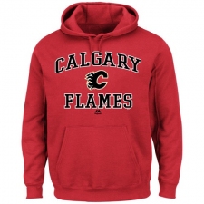 NHL Men's Calgary Flames Majestic Heart & Soul Hoodie - Red