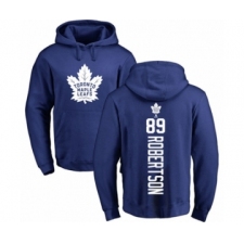 Hockey Toronto Maple Leafs #89 Nicholas Robertson Royal Blue Backer Pullover Hoodie