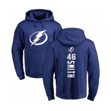 Hockey Tampa Bay Lightning #46 Gemel Smith Royal Blue Backer Pullover Hoodie