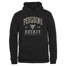 NHL Men's Pittsburgh Penguins Black Camo Stack Pullover Hoodie