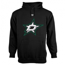 NHL Men's Dallas Stars Old Time Hockey Big Logo with Crest Pullover Hoodie - Black
