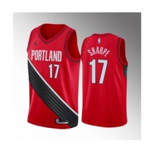 Men's Portland Trail Blazers #17 Shaedon Sharpe Red Statement Edition Stitched Basketball Jersey