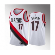 Men's Portland Trail Blazers #17 Shaedon Sharpe White Association Edition Stitched Basketball Jersey
