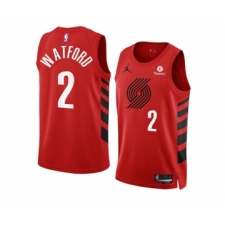 Men's Portland Trail Blazers #2 Trendon Watford 2022-23 Red Statement Edition Swingman Stitched Basketball Jersey