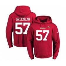 Football Men's San Francisco 49ers #57 Dre Greenlaw Red Name & Number Pullover Hoodie