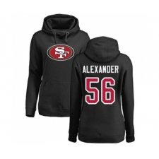 Football Women's San Francisco 49ers #56 Kwon Alexander Black Name & Number Logo Pullover Hoodie
