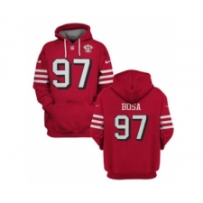 Men's San Francisco 49ers #97 Nick Bosa 2021 Red 75th Anniversary Pullover Football Hoodie