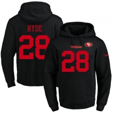 NFL Men's Nike San Francisco 49ers #28 Carlos Hyde Black Name & Number Pullover Hoodie