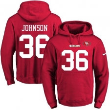 NFL Men's Nike San Francisco 49ers #36 Dontae Johnson Red Name & Number Pullover Hoodie