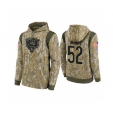 Men's Chicago Bears #52 Khalil Mack Camo 2021 Salute To Service Therma Performance Pullover Football Hoodie