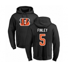 Football Cincinnati Bengals #5 Ryan Finley Black Name & Number Logo Pullover Hoodie