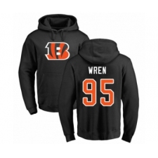 Football Cincinnati Bengals #95 Renell Wren Black Name & Number Logo Pullover Hoodie