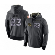 Football Men's Cincinnati Bengals #23 B.W. Webb Stitched Black Anthracite Salute to Service Player Performance Hoodie