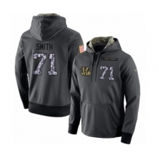Football Men's Cincinnati Bengals #71 Andre Smith Stitched Black Anthracite Salute to Service Player Performance Hoodie
