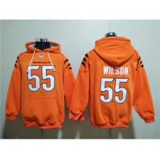 Men's Cincinnati Bengals #55 Logan Wilson Orange Pullover Hoodie