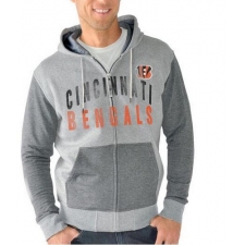 NFL Cincinnati Bengals G-III Sports by Carl Banks Safety Tri-Blend Full-Zip Hoodie - Heathered Gray