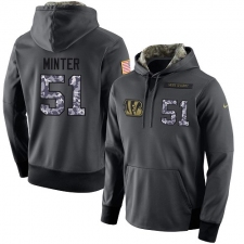 NFL Men's Nike Cincinnati Bengals #51 Kevin Minter Stitched Black Anthracite Salute to Service Player Performance Hoodie
