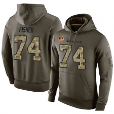 NFL Nike Cincinnati Bengals #74 Jake Fisher Green Salute To Service Men's Pullover Hoodie