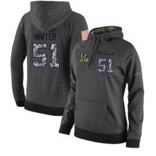 NFL Women's Nike Cincinnati Bengals #51 Kevin Minter Stitched Black Anthracite Salute to Service Player Performance Hoodie