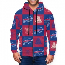 Bills Team Ugly Christmas Men's Zip Hooded Sweatshirt
