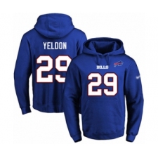 Football Men's Buffalo Bills #29 T.J. Yeldon Royal Blue Name & Number Pullover Hoodie