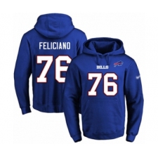 Football Men's Buffalo Bills #76 Jon Feliciano Royal Blue Name & Number Pullover Hoodie