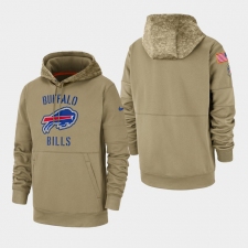 Men's Buffalo Bills Tan 2019 Salute to Service Sideline Therma Pullover Hoodie
