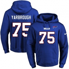 NFL Men's Nike Buffalo Bills #75 Eddie Yarbrough Royal Blue Name & Number Pullover Hoodie