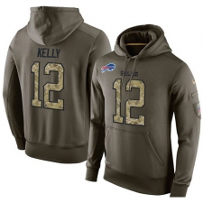 NFL Nike Buffalo Bills #12 Jim Kelly Green Salute To Service Men's Pullover Hoodie