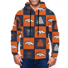 Broncos Team Ugly Christmas Men's Zip Hooded Sweatshirt