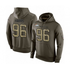 Football Men's Denver Broncos #96 Shelby Harris Green Salute To Service Pullover Hoodie