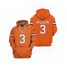 Men's Denver Broncos #3 Russell Wilson Orange Pullover Hoodie