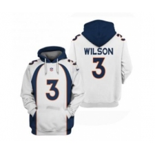 Men's Denver Broncos #3 Russell Wilson White Pullover Hoodie