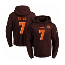Football Men's Cleveland Browns #7 Jamie Gillan Brown Name & Number Pullover Hoodie