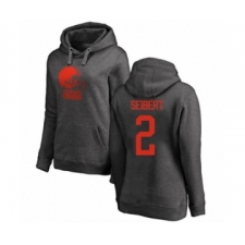 Football Women's Cleveland Browns #2 Austin Seibert Ash One Color Pullover Hoodie