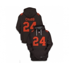 Men's Cleveland Browns #24 Nick Chubb 2021 Brown Pullover Football Hoodie