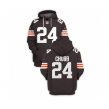 Men's Cleveland Browns #24 Nick Chubb 2021 New Brown Pullover Football Hoodie