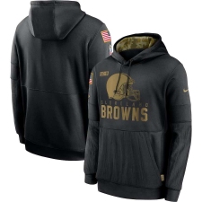 Men's NFL Cleveland Browns 2020 Salute To Service Black Pullover Hoodie
