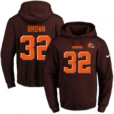 NFL Men's Nike Cleveland Browns #32 Jim Brown Brown Name & Number Pullover Hoodie