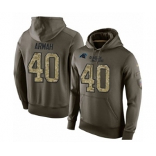 Football Carolina Panthers #40 Alex Armah Green Salute To Service Men's Pullover Hoodie