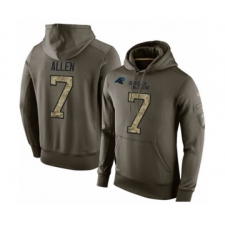 Football Carolina Panthers #7 Kyle Allen Green Salute To Service Men's Pullover Hoodie