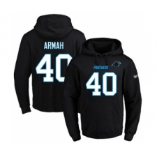 Football Men's Carolina Panthers #40 Alex Armah Black Name & Number Pullover Hoodie