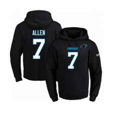 Football Men's Carolina Panthers #7 Kyle Allen Black Name & Number Pullover Hoodie