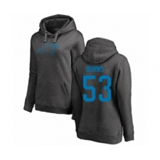 Football Women's Carolina Panthers #53 Brian Burns Ash One Color Pullover Hoodie