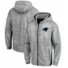 NFL Carolina Panthers Pro Line by Fanatics Branded Space Dye Performance Full-Zip Hoodie - Heathered Gray