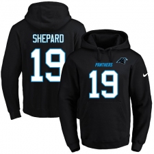 NFL Men's Nike Carolina Panthers #19 Russell Shepard Black Name & Number Pullover Hoodie