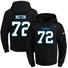 NFL Men's Nike Carolina Panthers #72 Taylor Moton Black Name & Number Pullover Hoodie