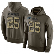 NFL Nike Carolina Panthers #25 Bene Benwikere Green Salute To Service Men's Pullover Hoodie