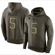 NFL Nike Carolina Panthers #5 Michael Palardy Green Salute To Service Men's Pullover Hoodie